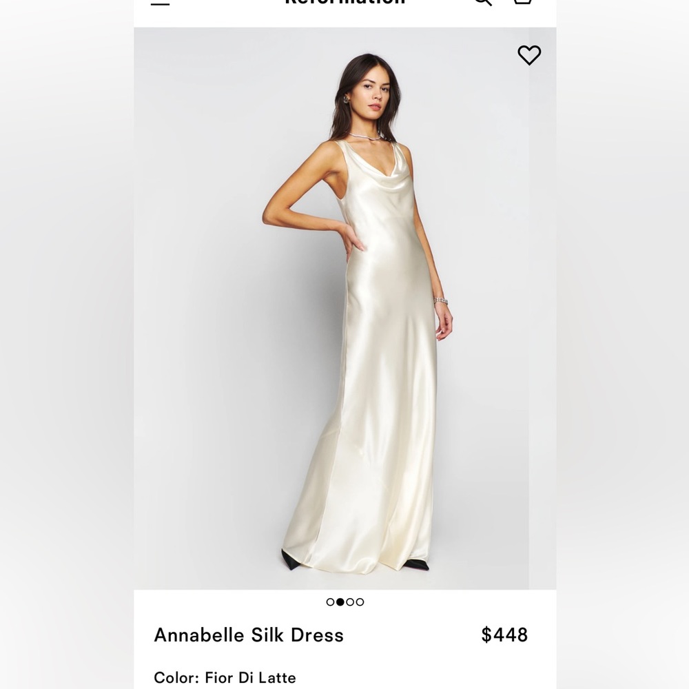 Reformation Annabelle Silk dress size 4 color fior di latte